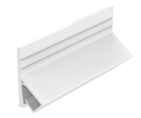 Befestigungsprofil als Wandmontage in weiß für Textil- und Gewebedecken